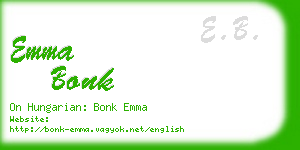 emma bonk business card